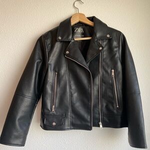 Zara Kids Girls Vegan Leather Moto Jacket size 11-12 Teen